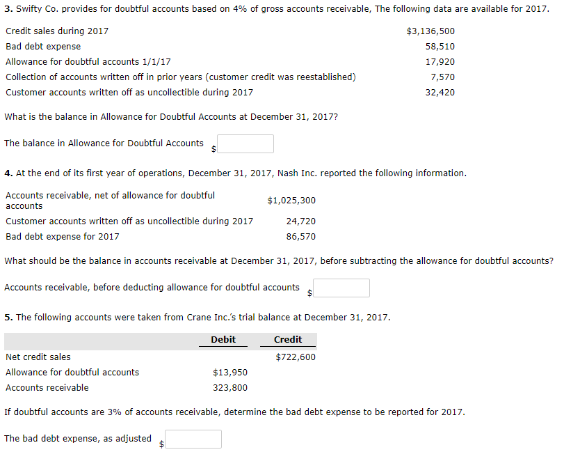 of unrelated situations. Answer the questions relating to each of the five
