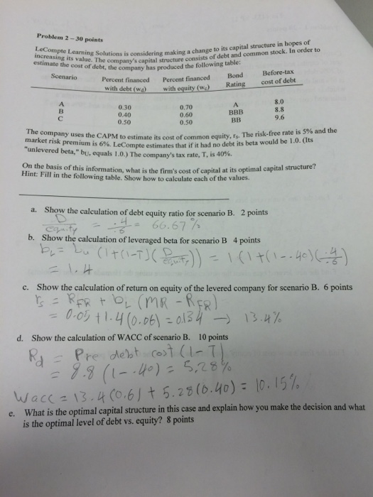  The last part (e) LeCompte learning solution is considering making a