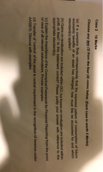  Case 2 10 Marks Choose any two (2) from the four