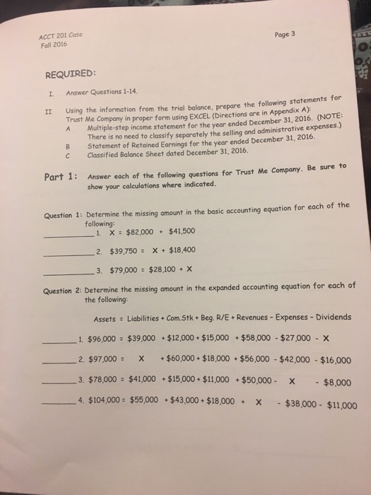  Need help on the whole page Using the information from the