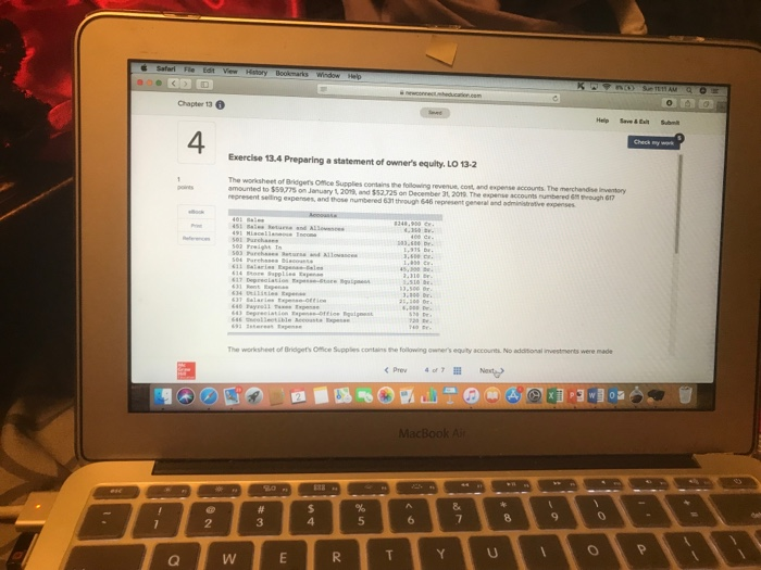  Chapter 13 6 4 Exercise 13.4 Preparing a statement of owners