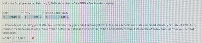 operating assets (NOA) and net nonoperating obligations (NNO) for the fiscalyear ended