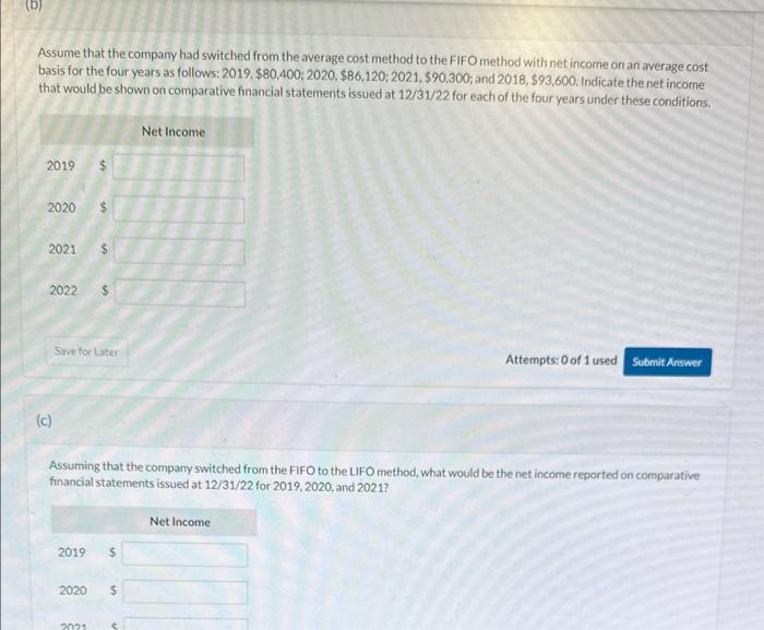 pricing from LIFO to FIFO. Net income computed on a LIFO as