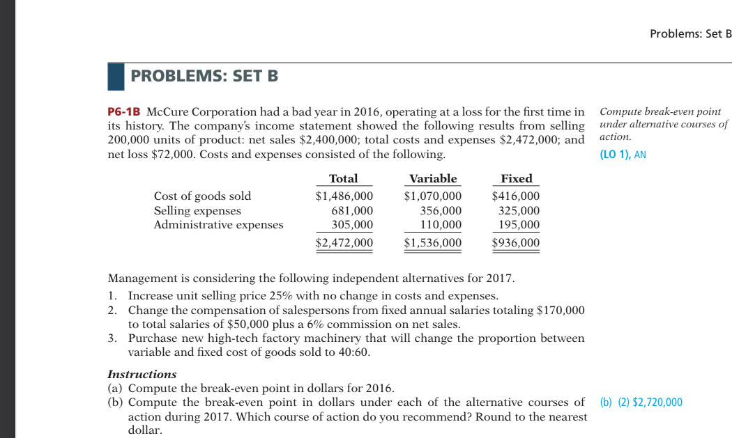  Problems: Set B PROBLEMS: SET B P6-1B McCure Corporation had a