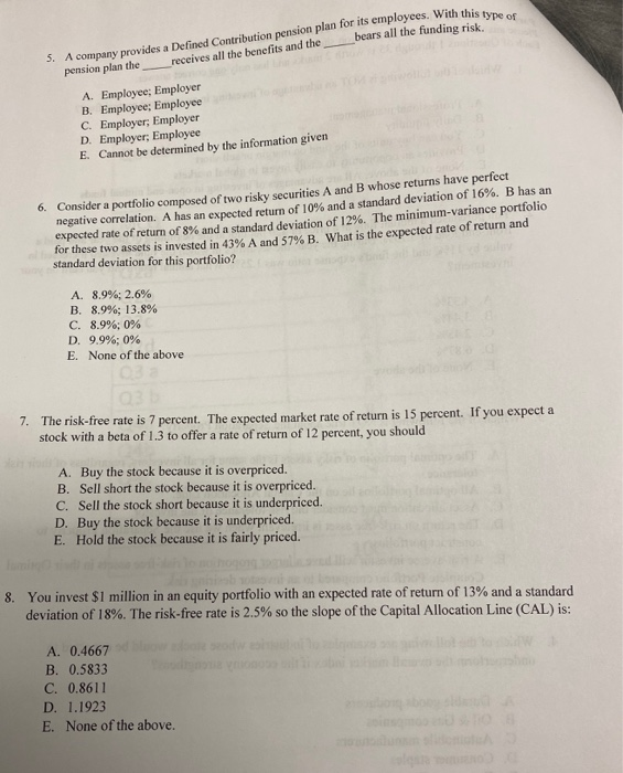  Need help on these 4 multiple choice questions please! es. With