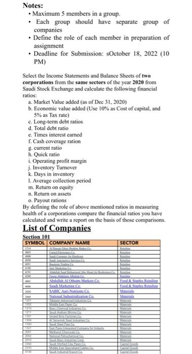 please Notes: - Maximum 5 members in a group. - Each group