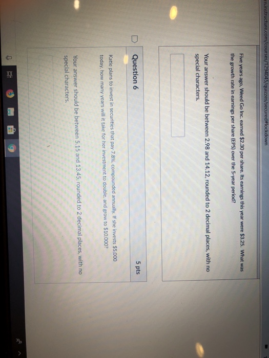  Help Five years ago, Weed Go Inc. earned $2.30 per share.