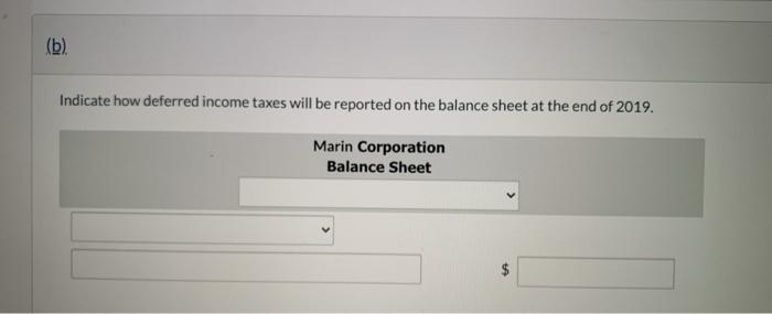 the assets and liabilities of Marin Corporation at the end of 2019