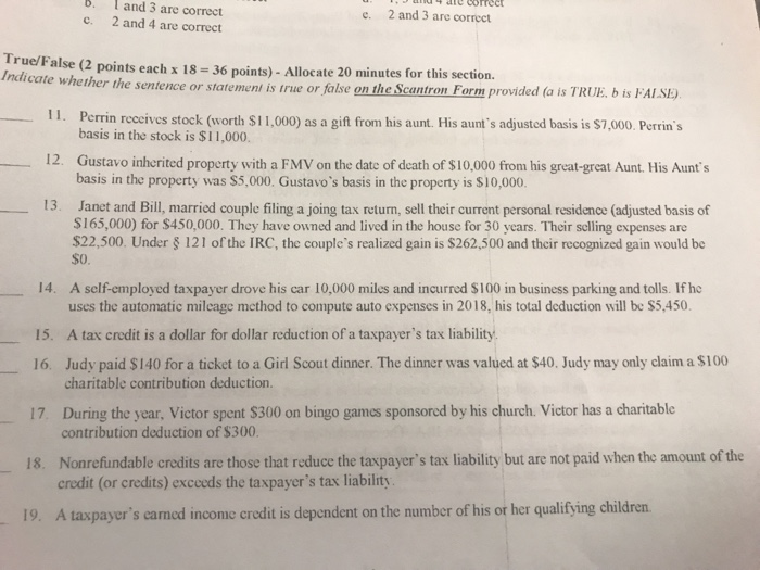 B. I and 4 are corect 3 are correct c. 2