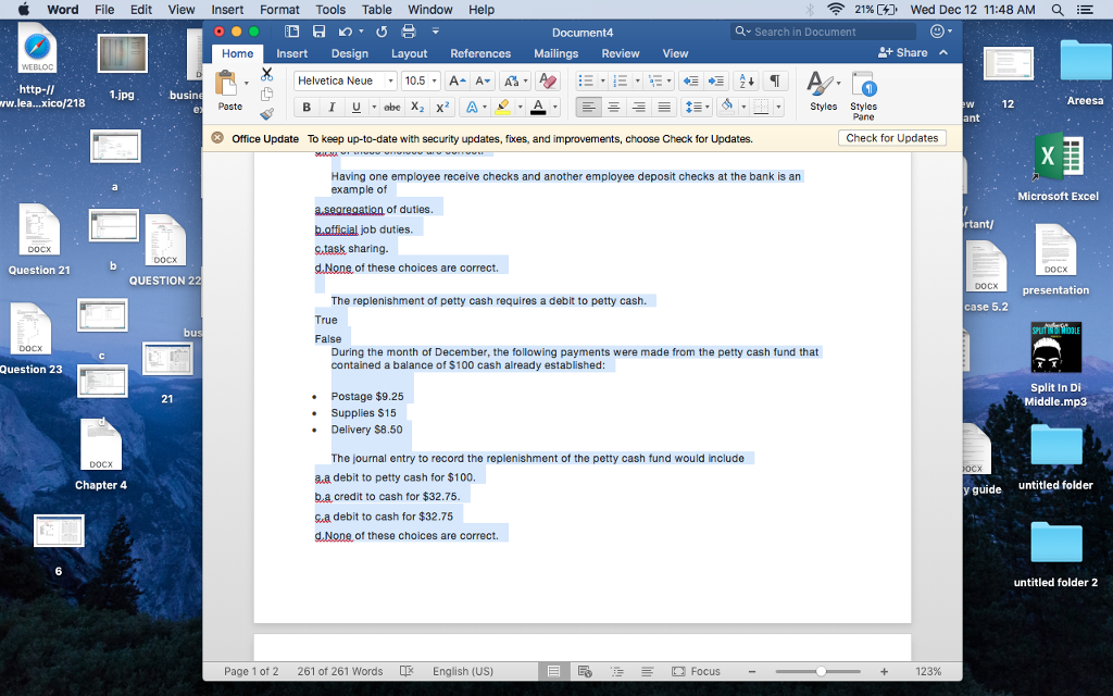 21%H, Wed Dec 12 11:48 AM a Document4 Q Search in Document