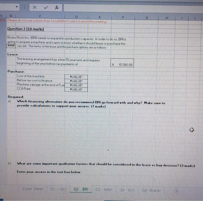  x & fx F G H A B D E min