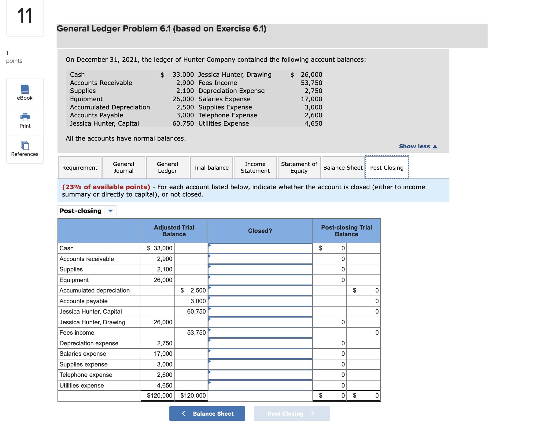 General Ledger Problem 6.1 (based on Exercise 6.1) On December 31,
