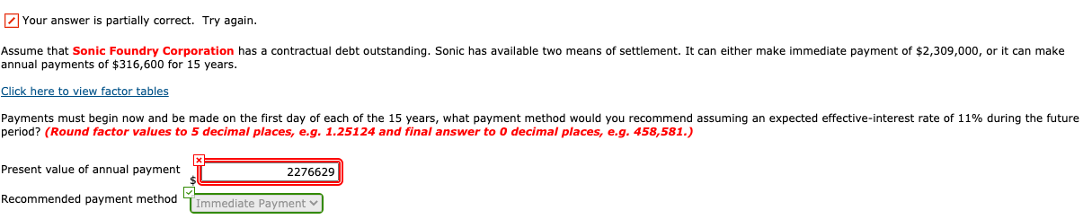  Your answer is partially correct. Try again. Assume that Sonic Foundry