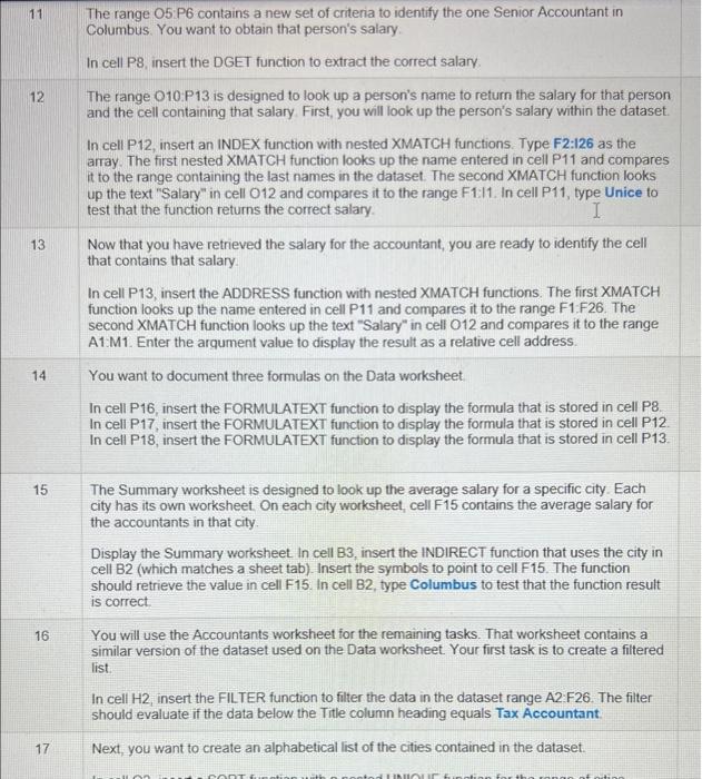  11 The range O5: P6 contains a new set of criteria
