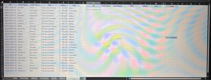 a person's name to return the salary for that person and the