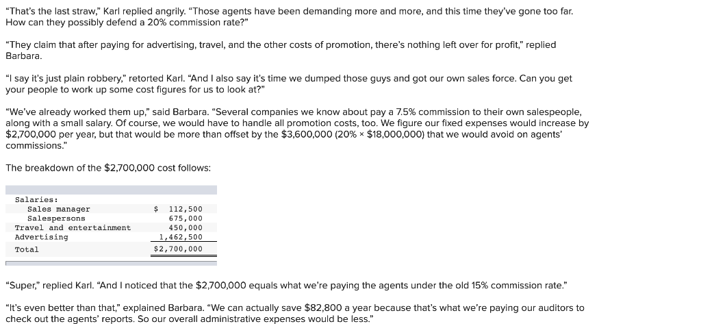 Pittman Company is a small but growing manufacturer of telecommunications equipment. The