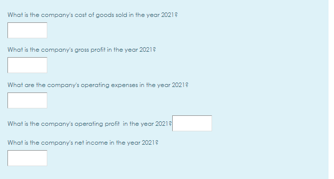 income statement for the year ended December 31, 2021, for Google, Inc.