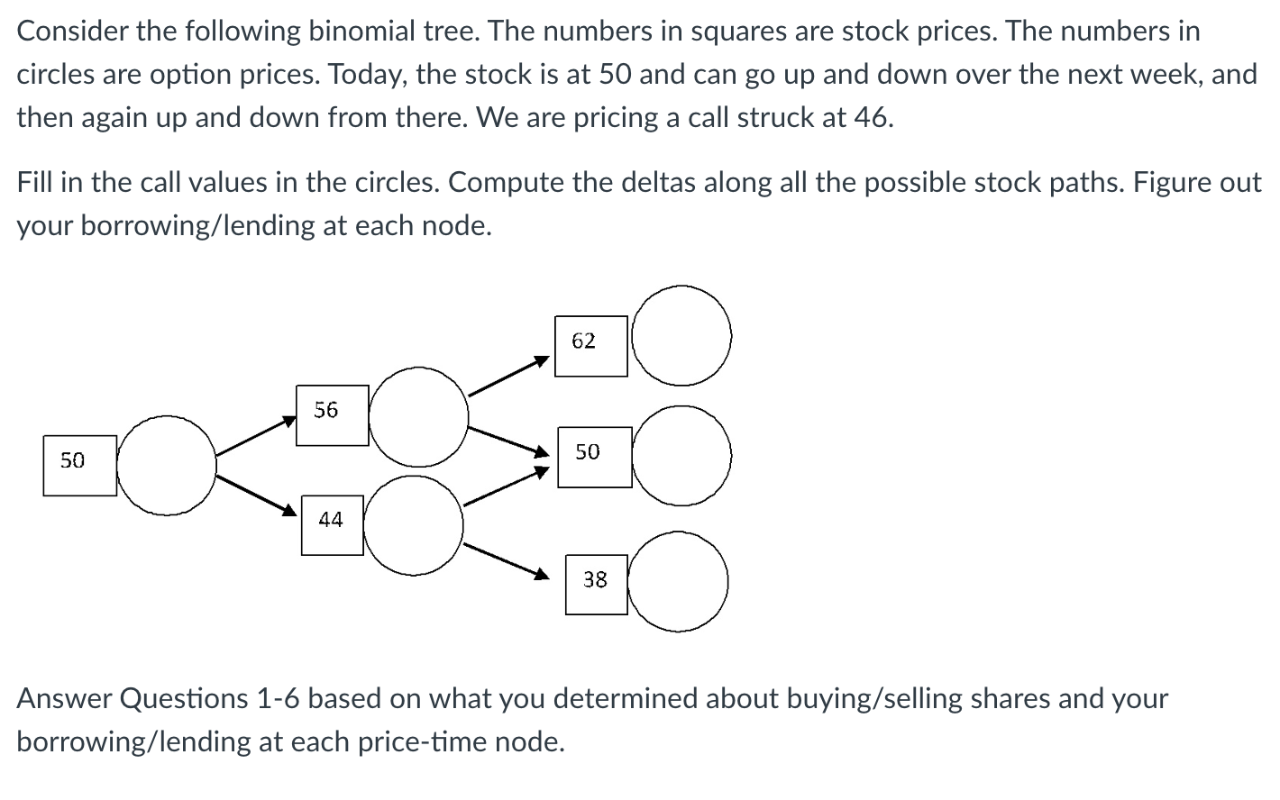  Question 1: When the stock ends up at $38 two weeks