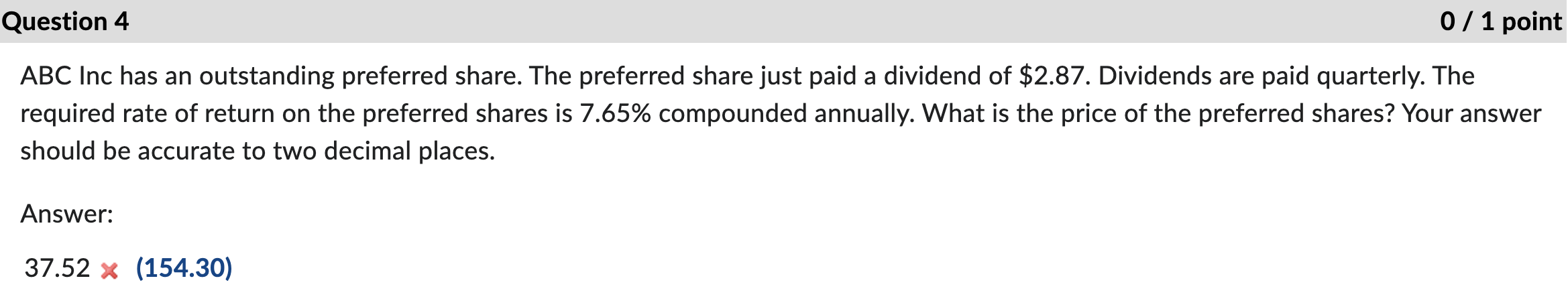 Pls explain how to get answer without excel Question 4 0 /