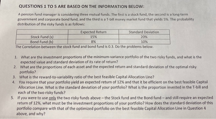 please complete 1-5 QUESTIONS 1 TO 5 ARE BASED ON THE INFORMATION
