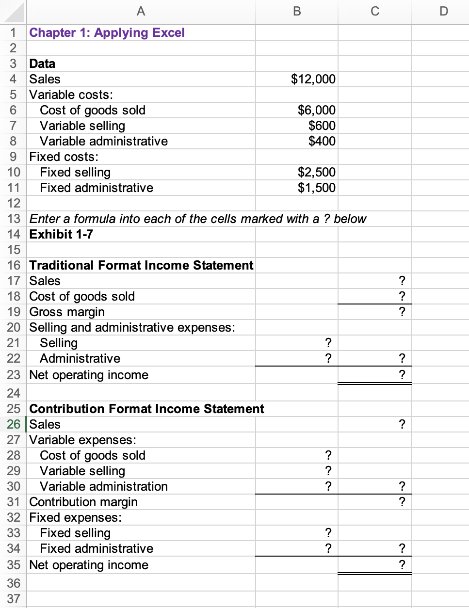 Excel Worksheet (Part 1 of 2) Download the Applying Excel form and