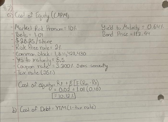 Rate) and assuming a 10 percent market risk premium, a) What is