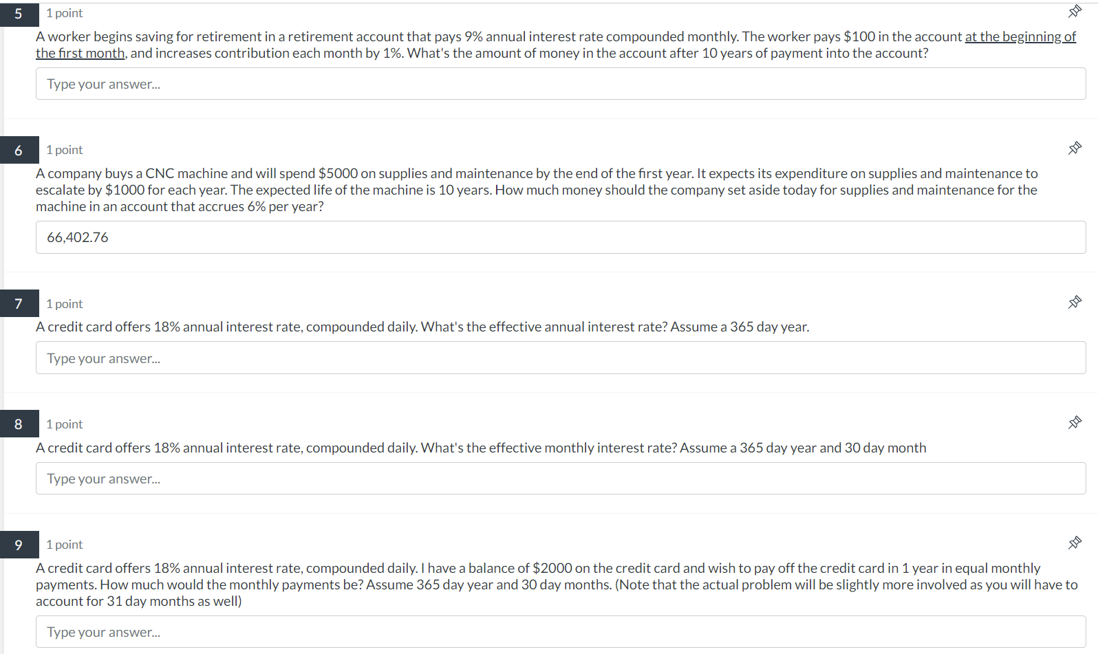 Please do all except 6 unless its wrong, thanks. 5 6 1