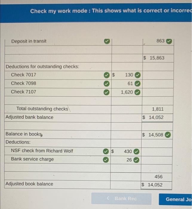 as of October 31, 20xt. The firm's records showed a book balance