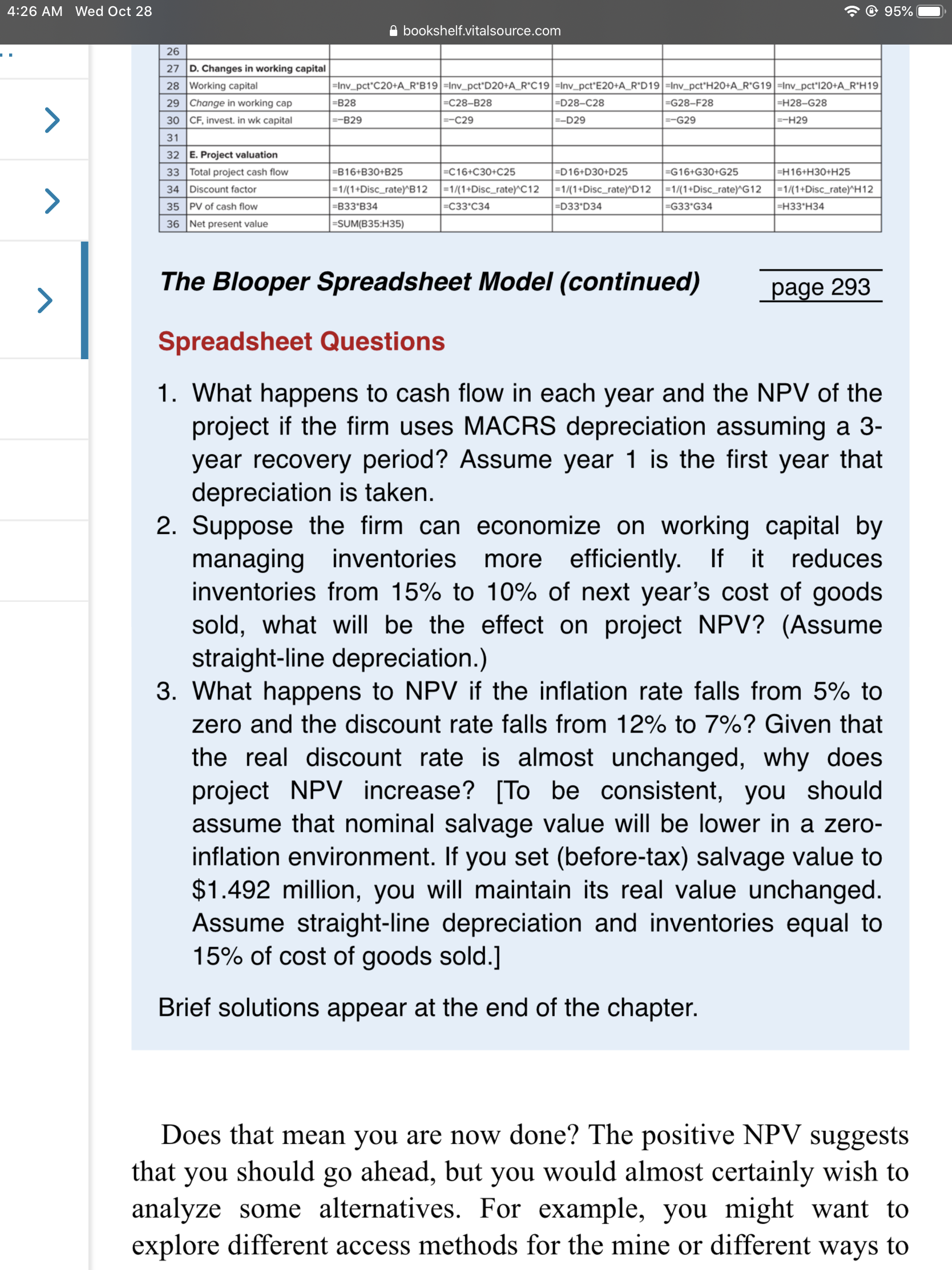 Spreadsheet Solutions The Blooper Spreadsheet Model : A Discounted cash-flow analysis of