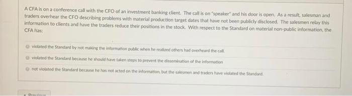  please help in Part A & B A CFA is on