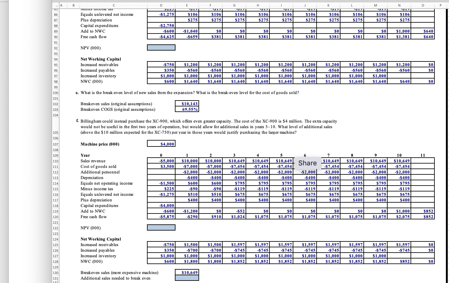 Complete the steps below using cell references to given data or previous