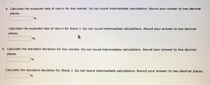 Stock I have the following probability distributions: Probability TM 0.3 15.00% 19.00%
