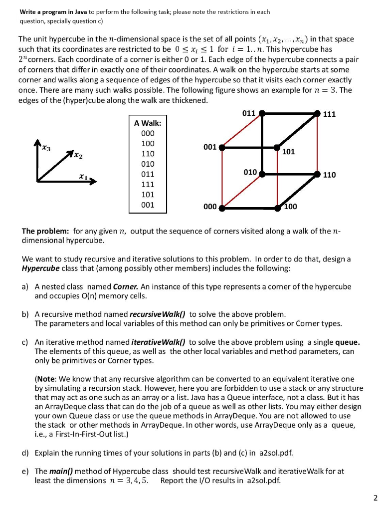Write a program in Java to perform the following task; please