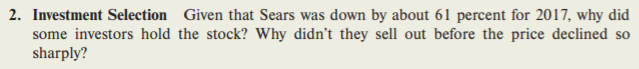 2. Investment Selection Given that Sears was down by about 61