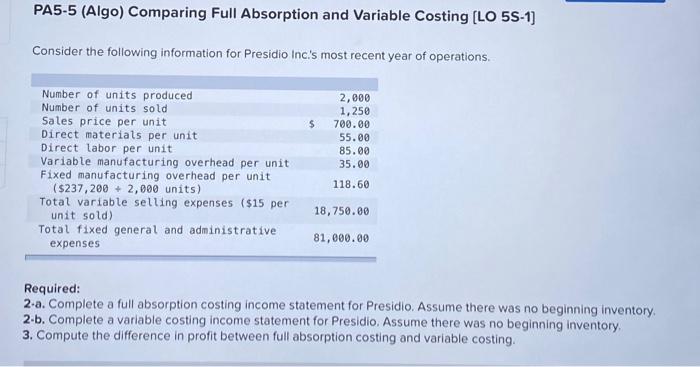 Drop down options for Req 2A are: beginning inventory contribution margin
