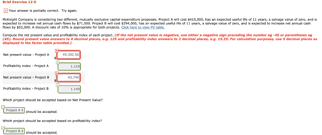  Brief Exercise 12-5 Your answer is partially correct. Try again. Mcknight