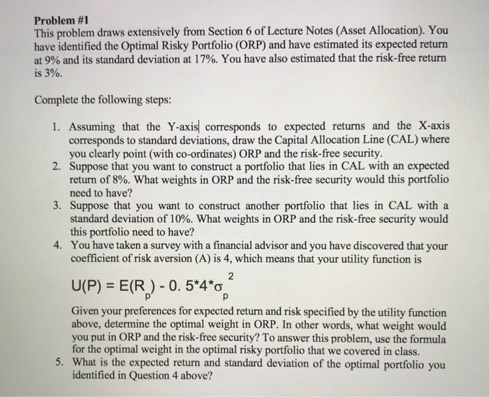  Problem #1 This problem draws extensively from Section 6 of Lecture