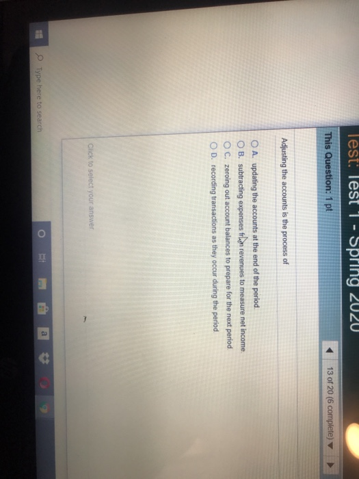  lest: lest 1 - Spring 2020 This Question: 1 pt 13