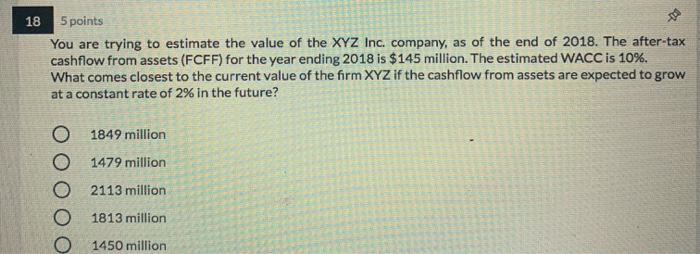  18 5 points You are trying to estimate the value of