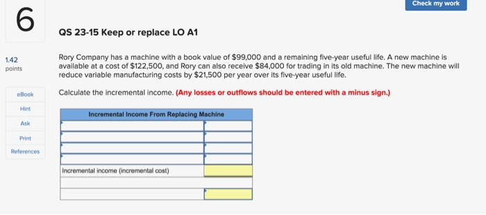  Check my work QS 23-15 Keep or replace LO A1 1.42