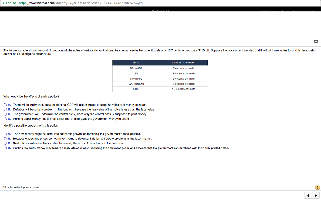 HELP ME!!! ?? Secure https www.mathxl.com. Student/Player Test aspx?testld 5214 44&cent erwin