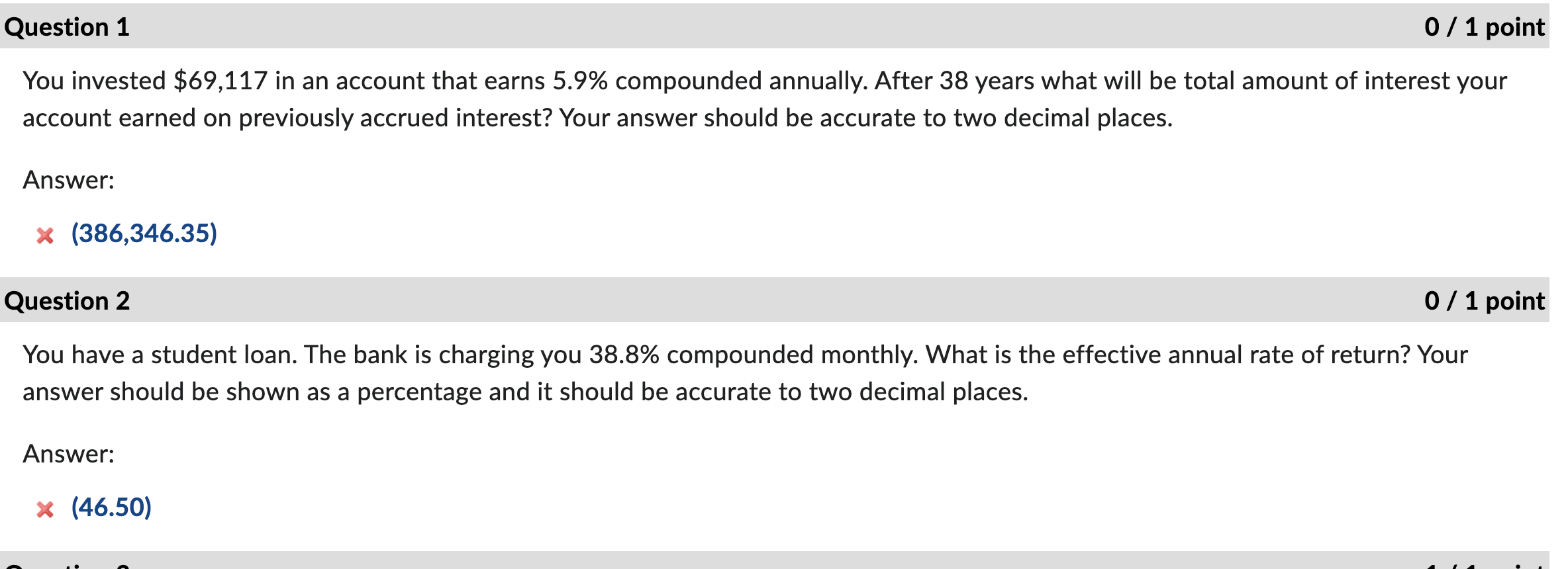 Pls explain how to get answer without excel 0 / 1 point