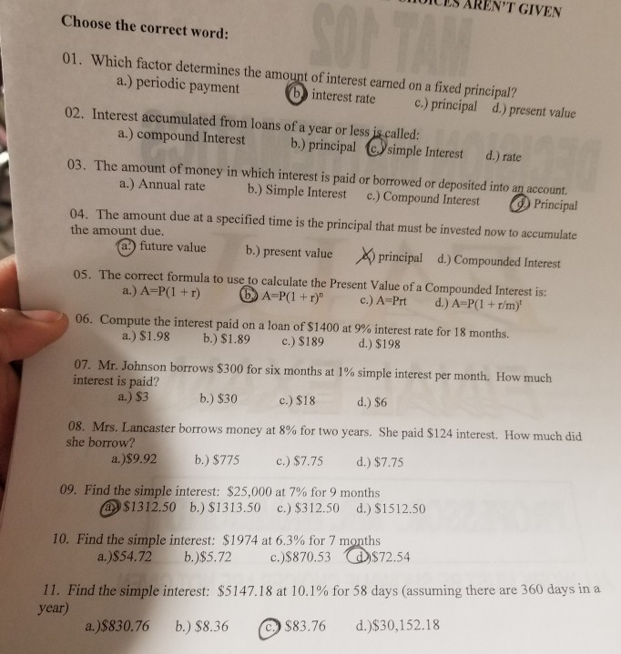  please do 6-8 DICES AREN'T GIVEN Choose the correct word: 01.