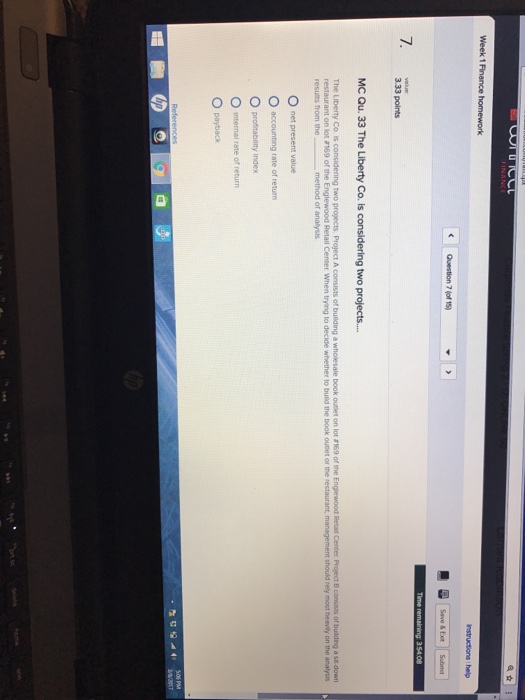  The Liberty Co is considering two projects, Project A consists of