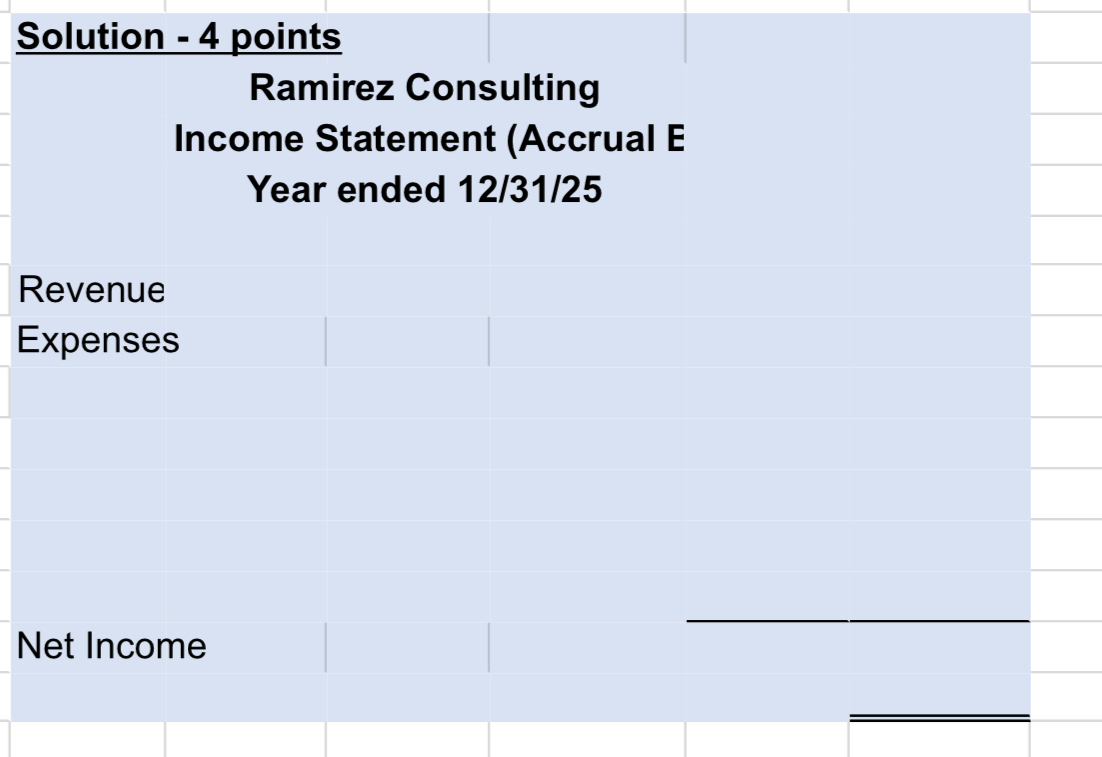 basis income statement to accrual basis in appropriate professional Excel format (i.e.,