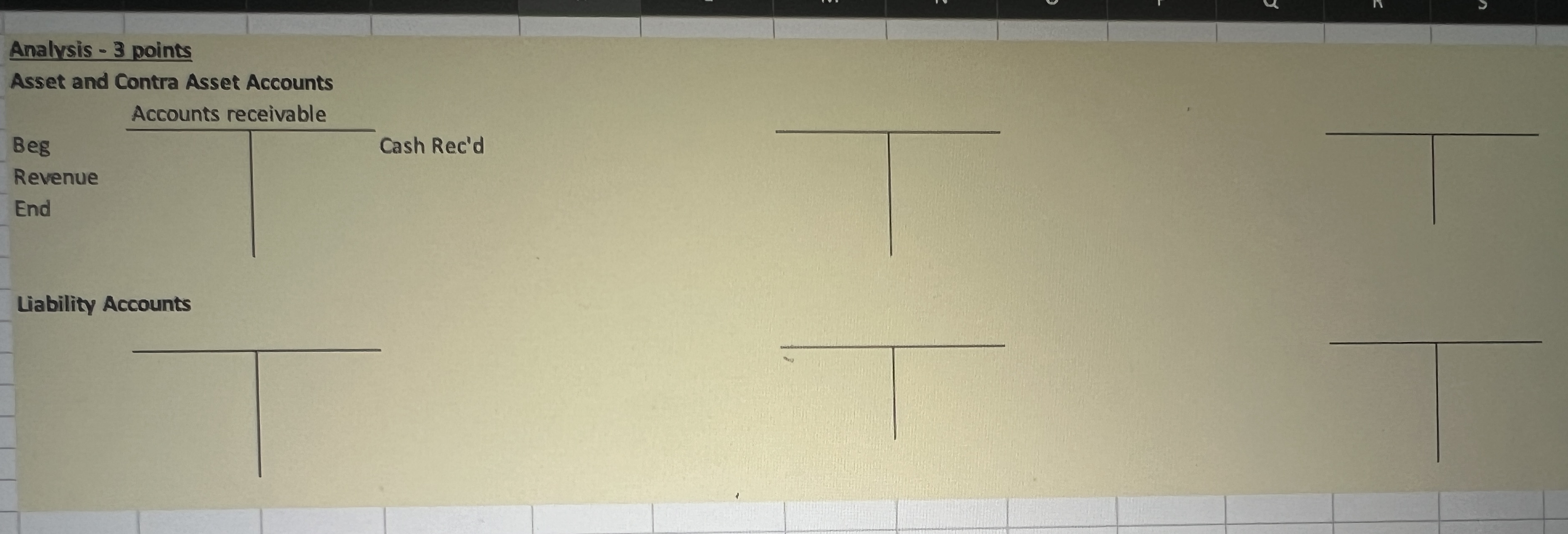 use cell referencing and formulas, no hard coding numbers). 2) In the