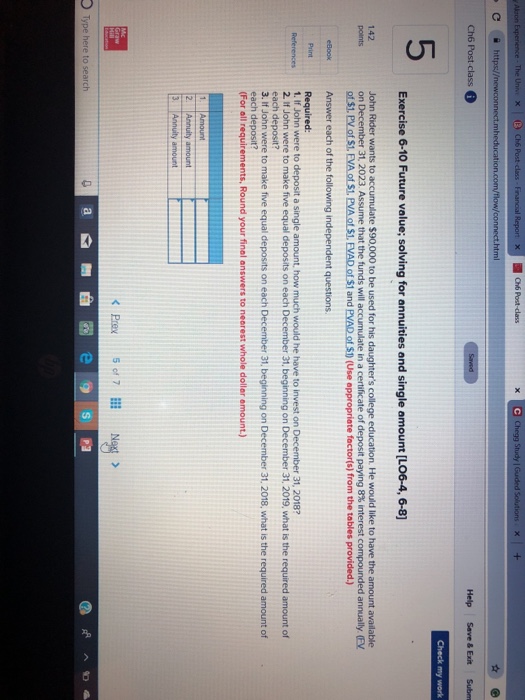  The Unve x https:/ Ch6 Post class 5 Exercise 6-10 Future