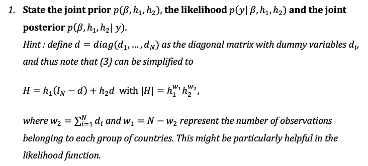 the likelihood so far: Bayesian Regression Model In order to account for