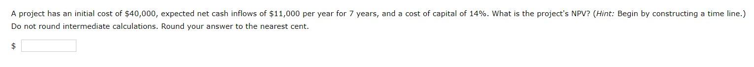 Do not round intermediate calculations. Round your answer to the nearest
