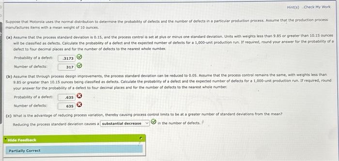 please answer part B Suppose that Motorola uses the normal datnbution to